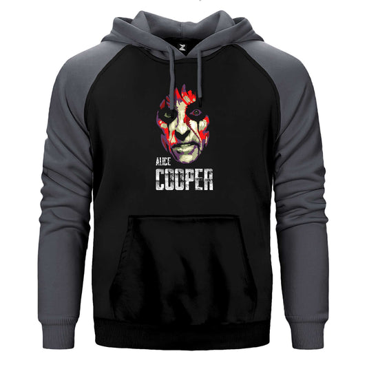 Alice Cooper Silüet Çift Renk Reglan Kol Sweatshirt / Hoodie