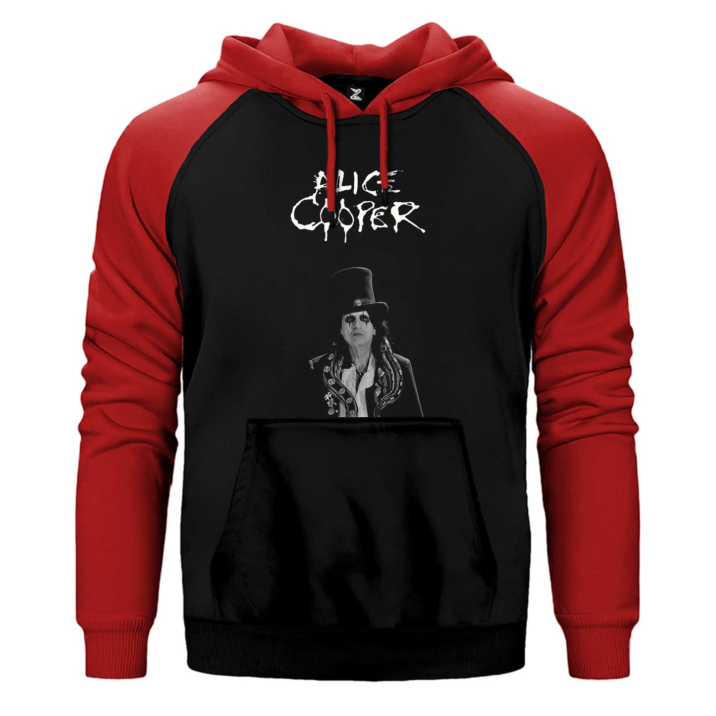 Alice Cooper Face Çift Renk Reglan Kol Sweatshirt / Hoodie