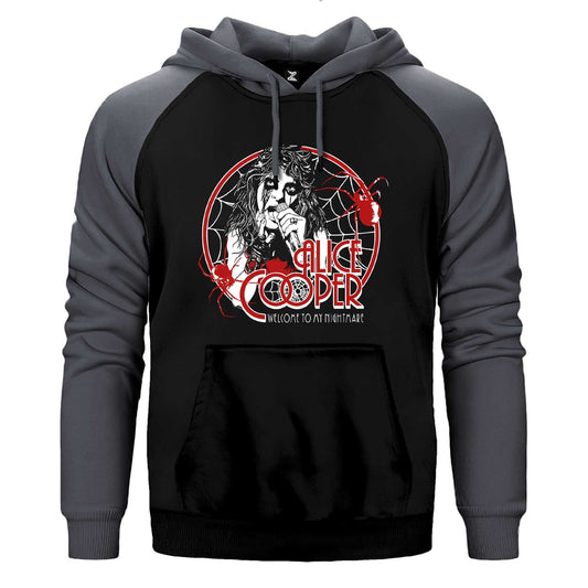 Alice Cooper Welcome To My Nightmare Red Çift Renk / Parçalı Reglan Kol Sweatshirt