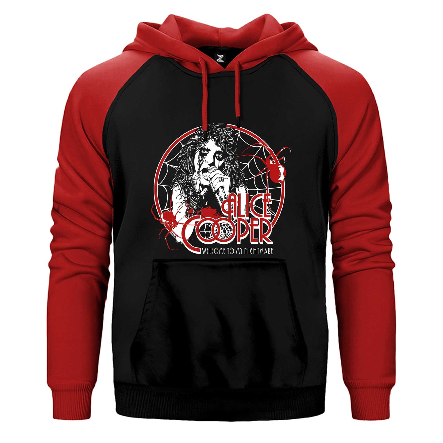 Alice Cooper Welcome To My Nightmare Red Çift Renk / Parçalı Reglan Kol Sweatshirt
