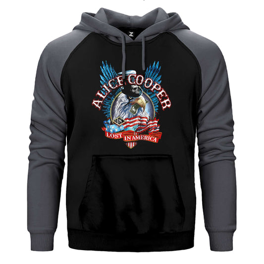 Alice Cooper Lost In America Çift Renk / Parçalı Reglan Kol Sweatshirt