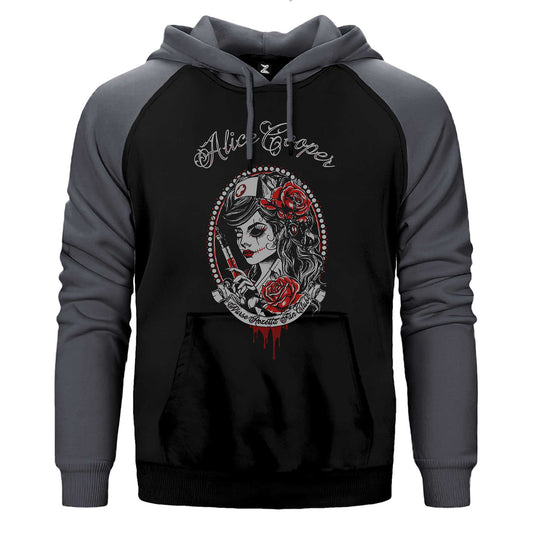 Alice Cooper Nurse Rozetta Fan Club Çift Renk / Parçalı Reglan Kol Sweatshirt