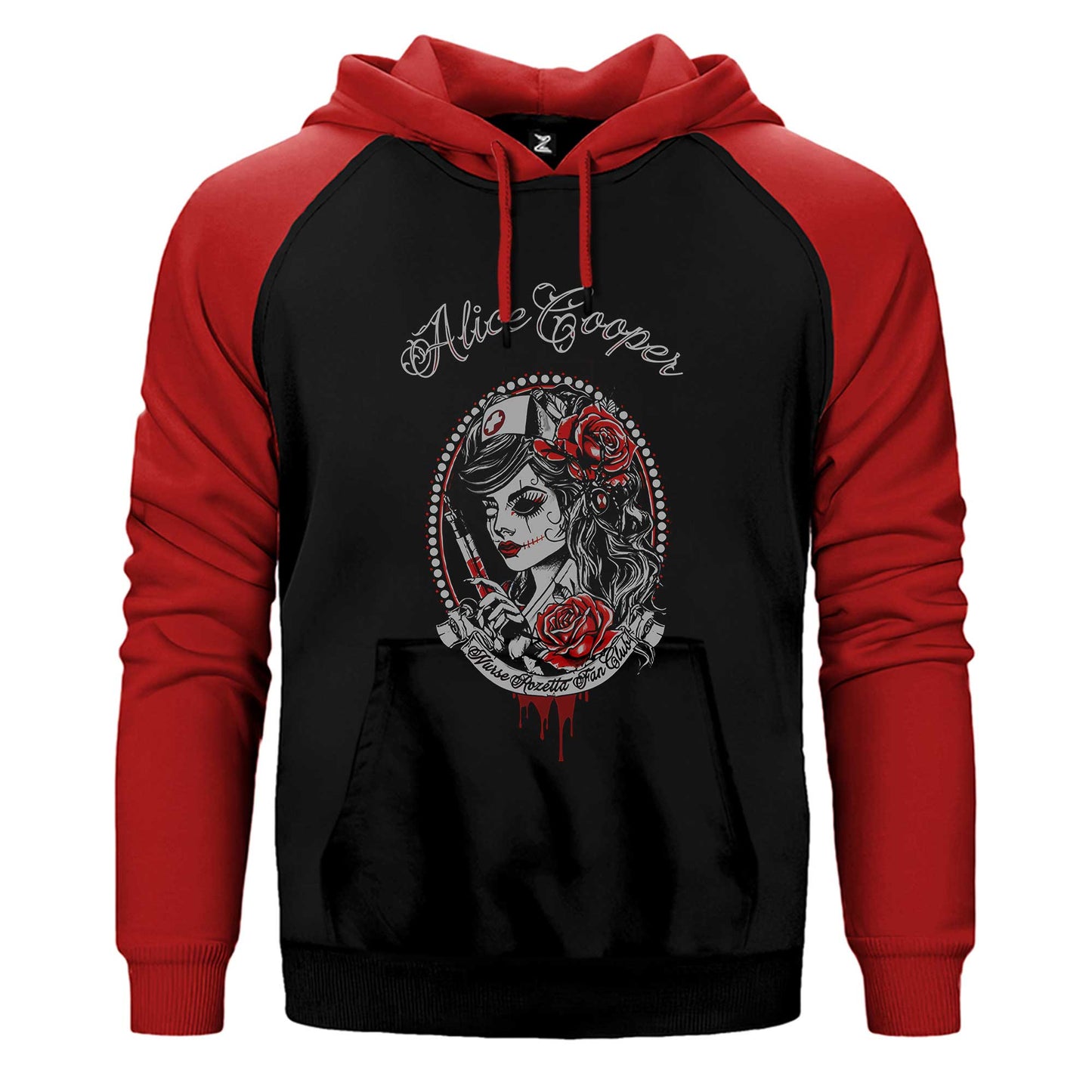 Alice Cooper Nurse Rozetta Fan Club Çift Renk / Parçalı Reglan Kol Sweatshirt