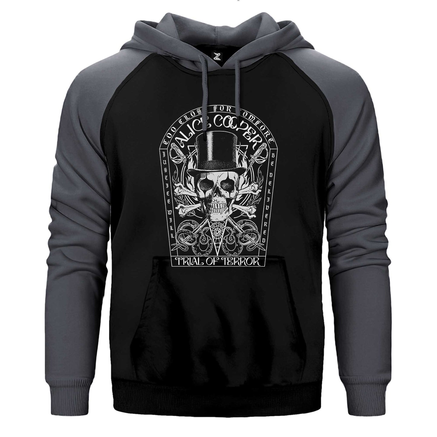 Alice Cooper Trial Of Terror Çift Renk / Parçalı Reglan Kol Sweatshirt