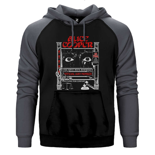 Alice Cooper Too Close For Comfort Eyes Çift Renk / Parçalı Reglan Kol Sweatshirt