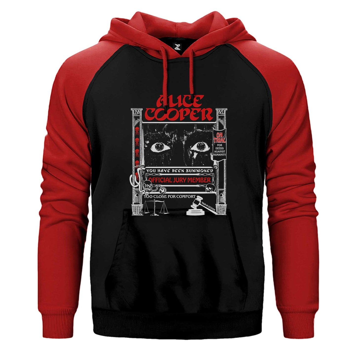 Alice Cooper Too Close For Comfort Eyes Çift Renk / Parçalı Reglan Kol Sweatshirt