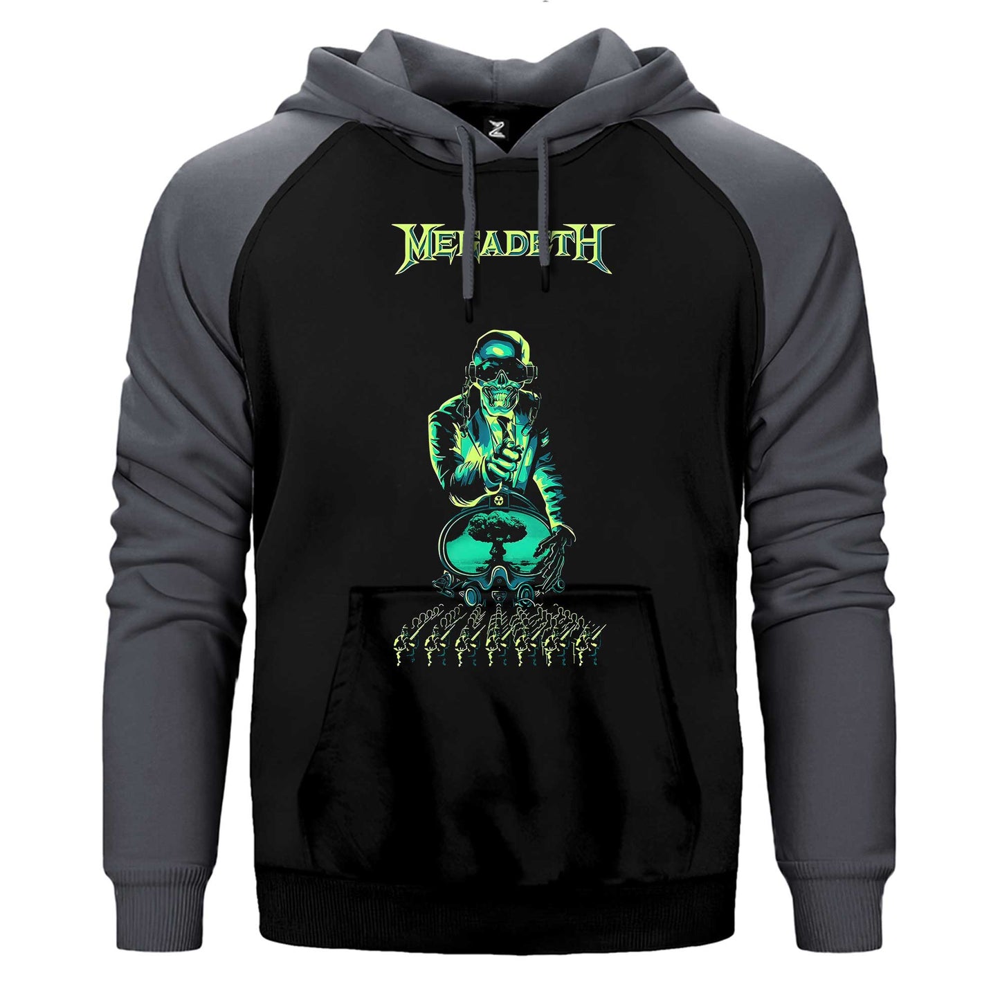 Megadeth Nuke Çift Renk / Parçalı Reglan Kol Sweatshirt