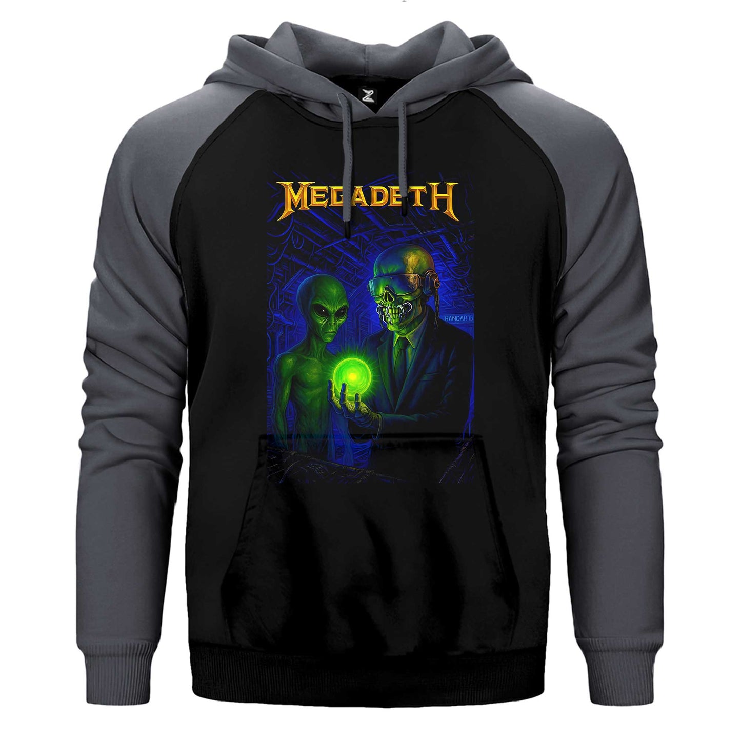 Megadeth Rust in Peace Alien Çift Renk / Parçalı Reglan Kol Sweatshirt