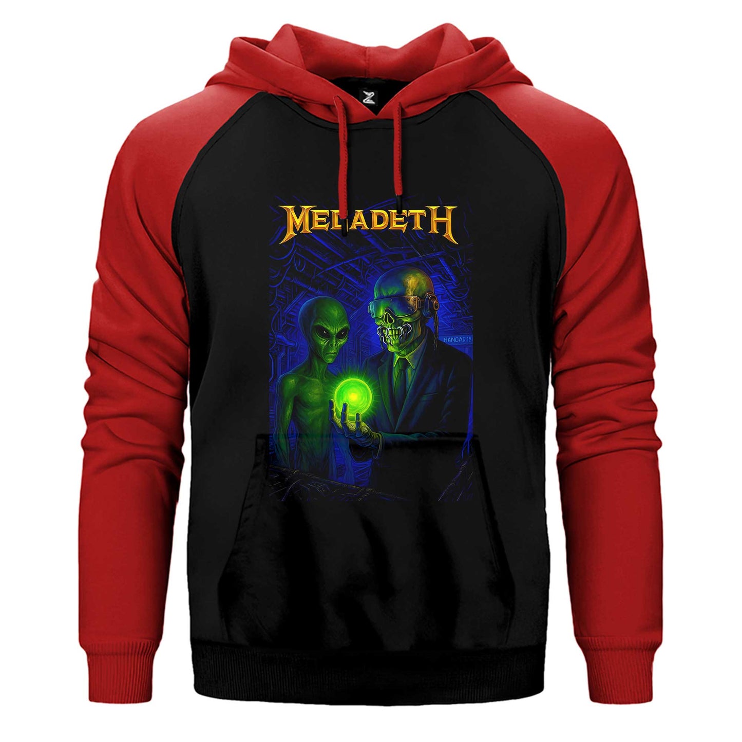 Megadeth Rust in Peace Alien Çift Renk / Parçalı Reglan Kol Sweatshirt