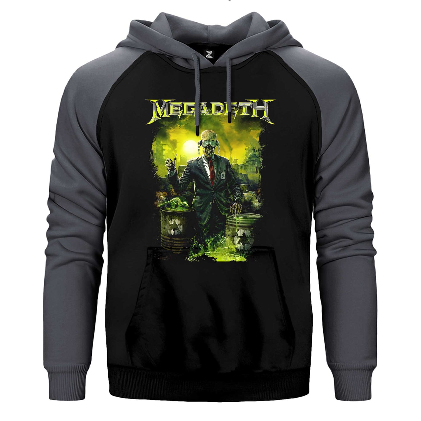 Megadeth Waste Profit Çift Renk / Parçalı Reglan Kol Sweatshirt