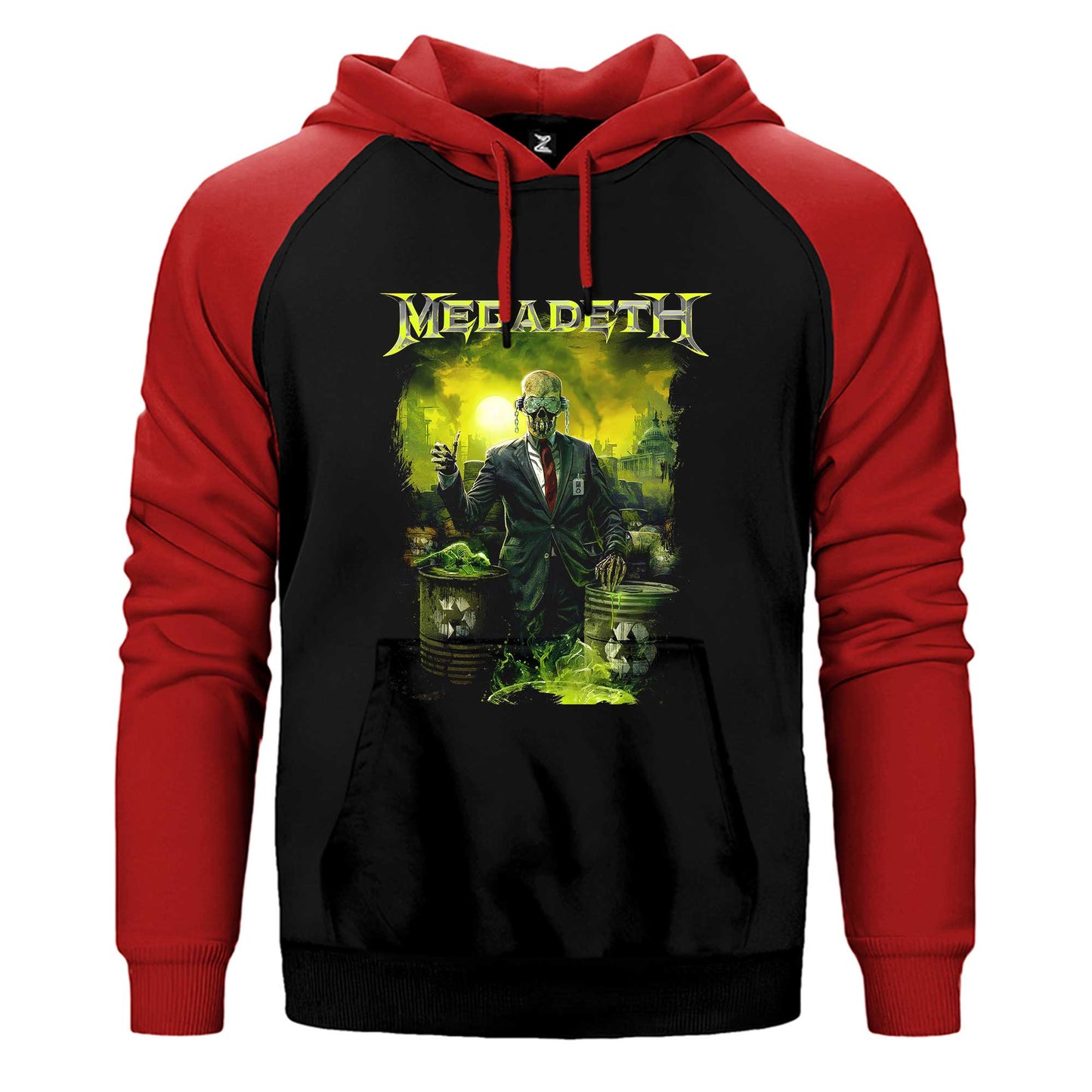 Megadeth Waste Profit Çift Renk / Parçalı Reglan Kol Sweatshirt