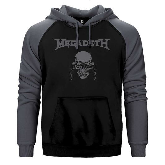 Megadeth Vic Rattlehead Skull Çift Renk / Parçalı Reglan Kol Sweatshirt