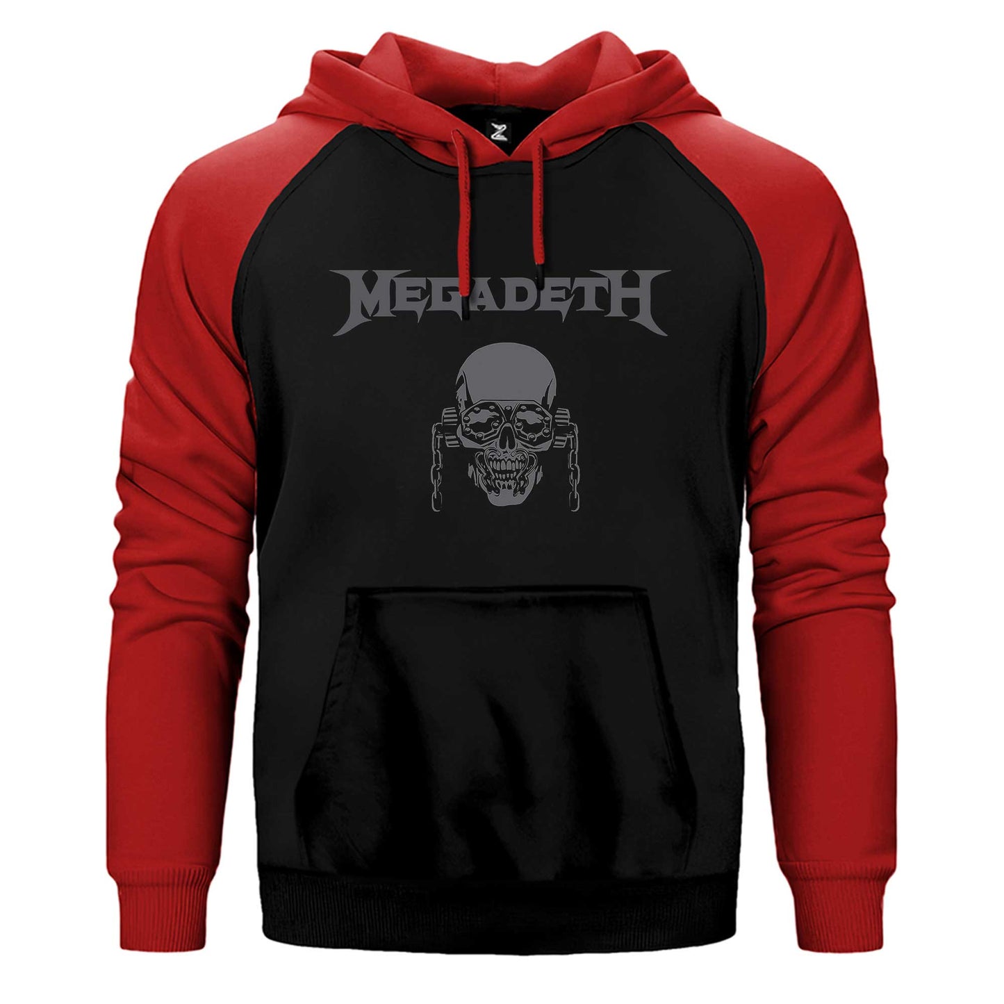 Megadeth Vic Rattlehead Skull Çift Renk / Parçalı Reglan Kol Sweatshirt