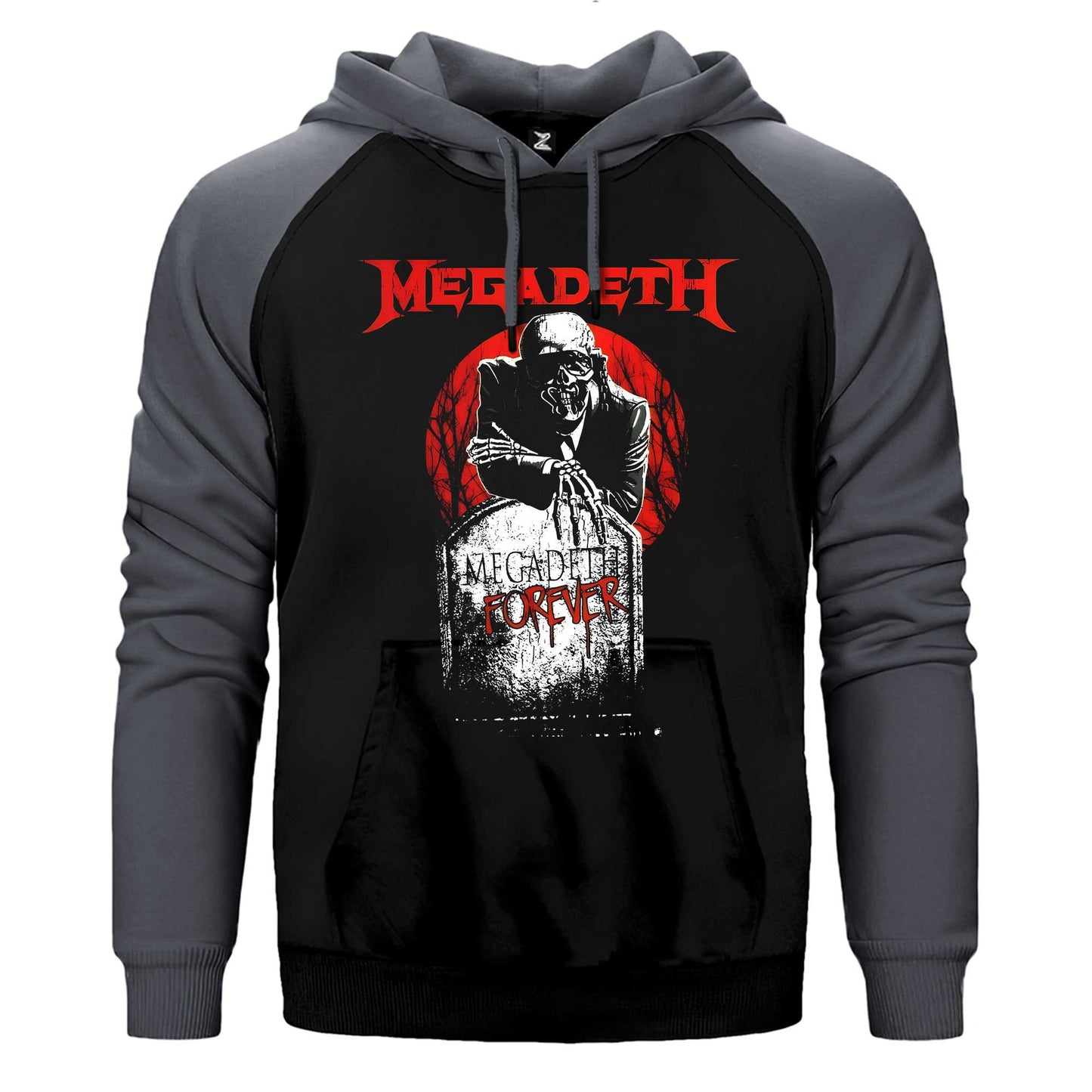 Megadeth Forever on Reels Çift Renk / Parçalı Reglan Kol Sweatshirt