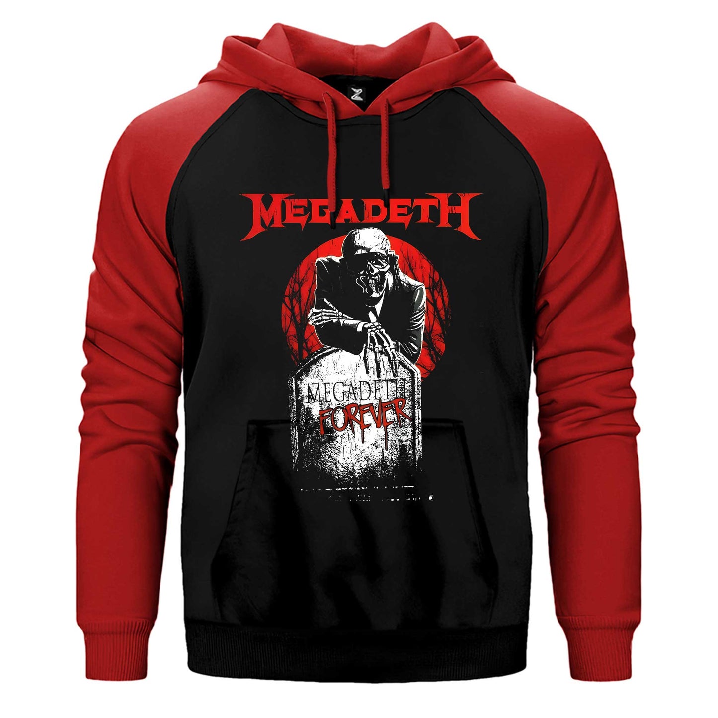 Megadeth Forever on Reels Çift Renk / Parçalı Reglan Kol Sweatshirt