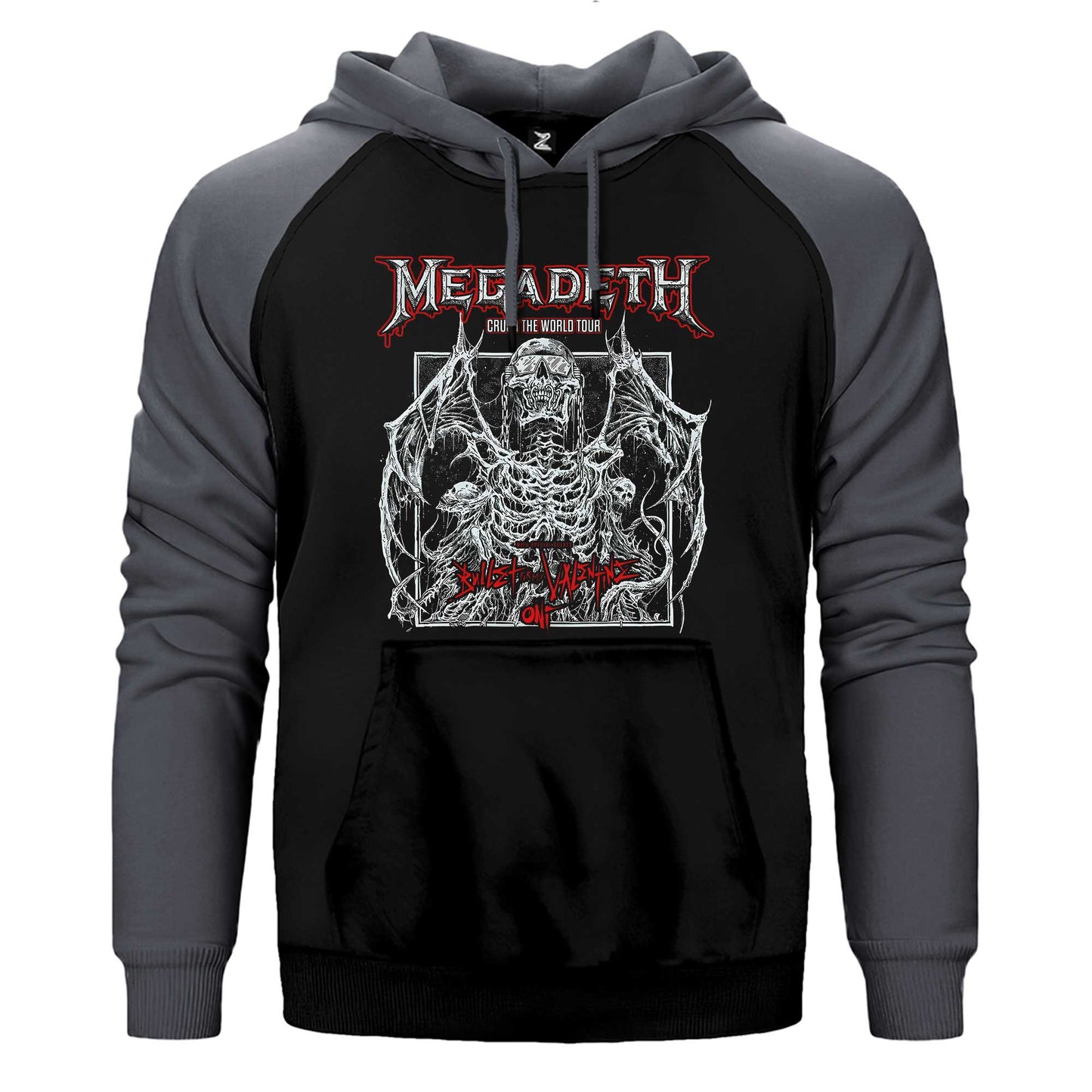 Megadeth Crush The World Çift Renk / Parçalı Reglan Kol Sweatshirt