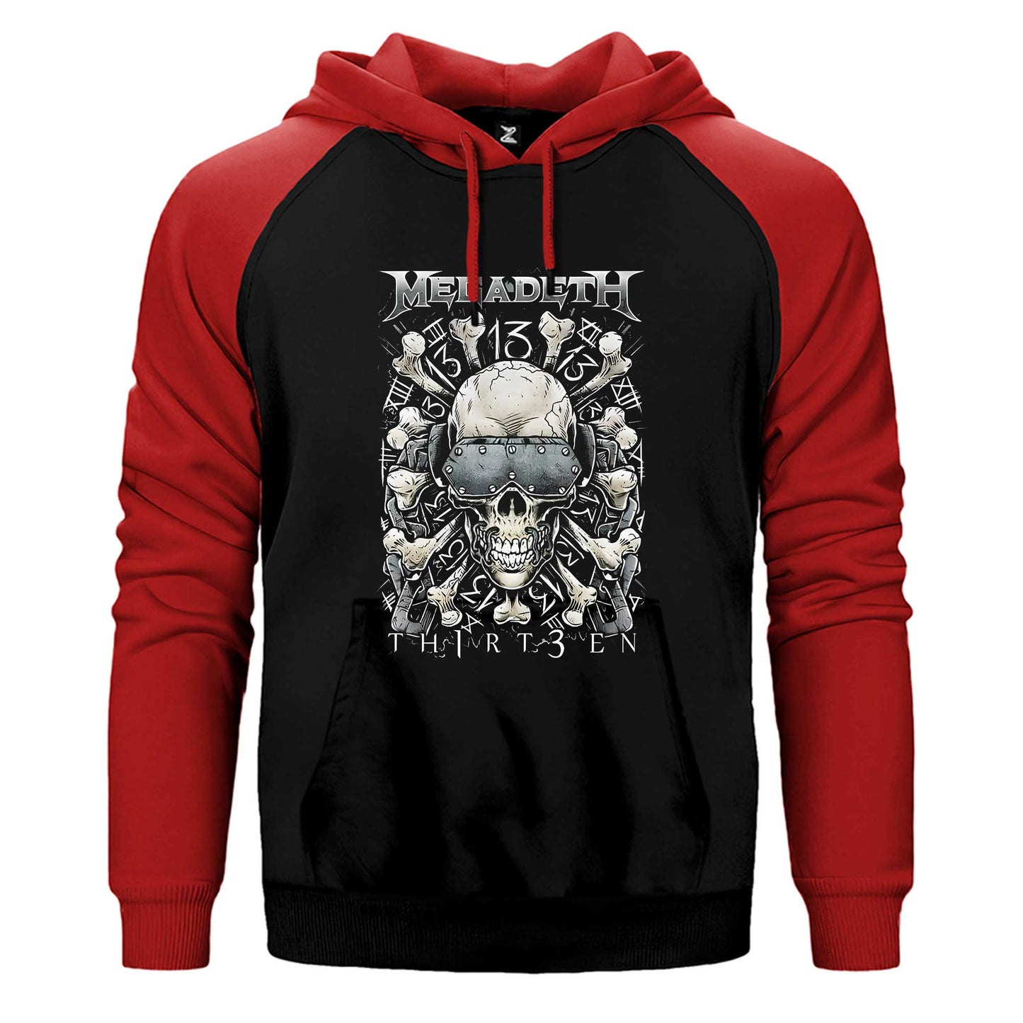 Megadeth Th1rt3en Çift Renk / Parçalı Reglan Kol Sweatshirt
