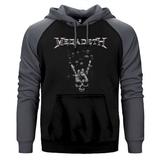 Megadeth Rock Sign Çift Renk / Parçalı Reglan Kol Sweatshirt