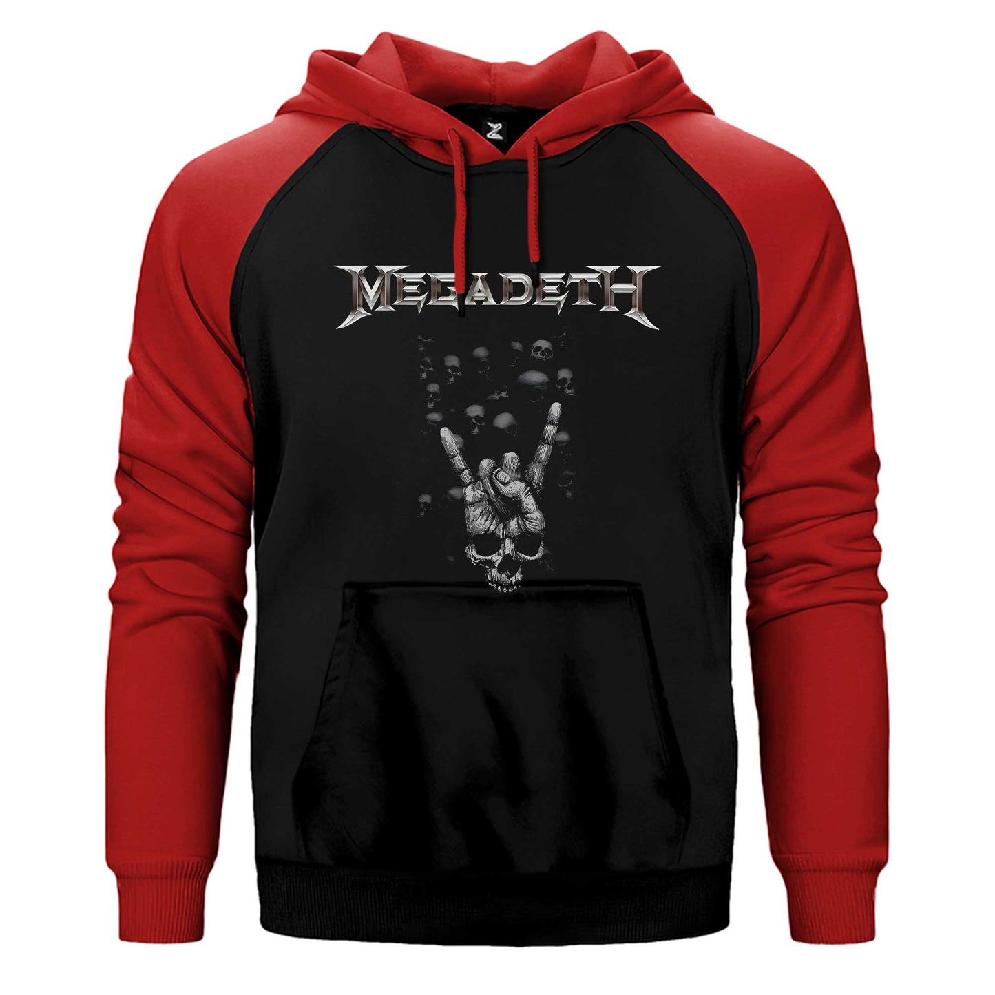 Megadeth Rock Sign Çift Renk / Parçalı Reglan Kol Sweatshirt