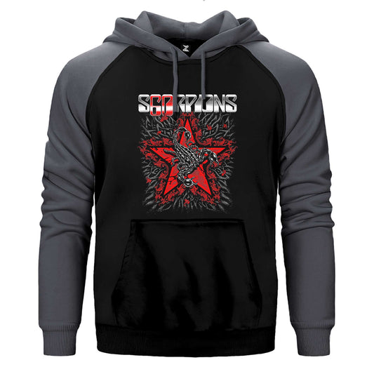Scorpions Red Star Çift Renk / Parçalı Reglan Kol Sweatshirt