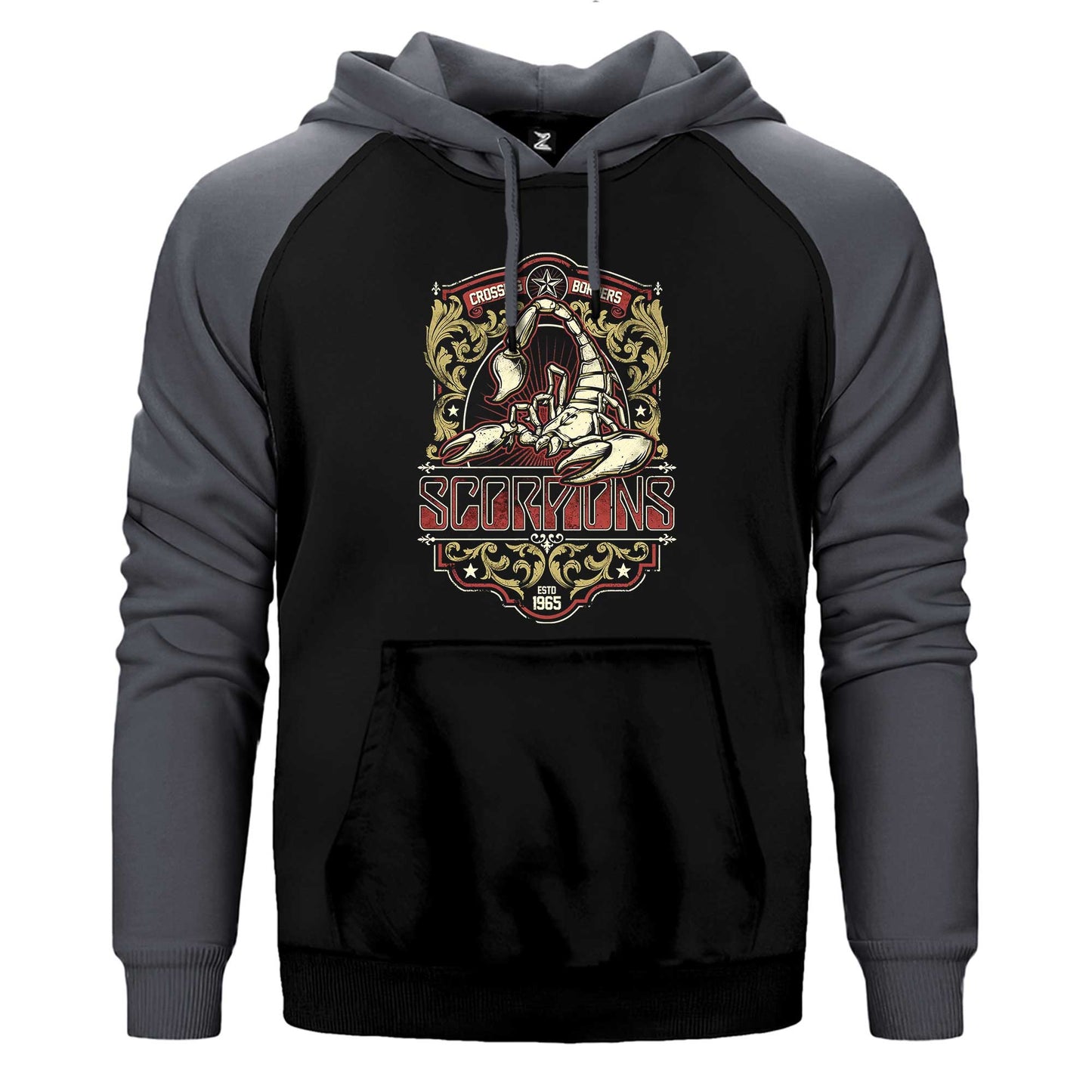 Scorpions Crossing Borders Çift Renk / Parçalı Reglan Kol Sweatshirt