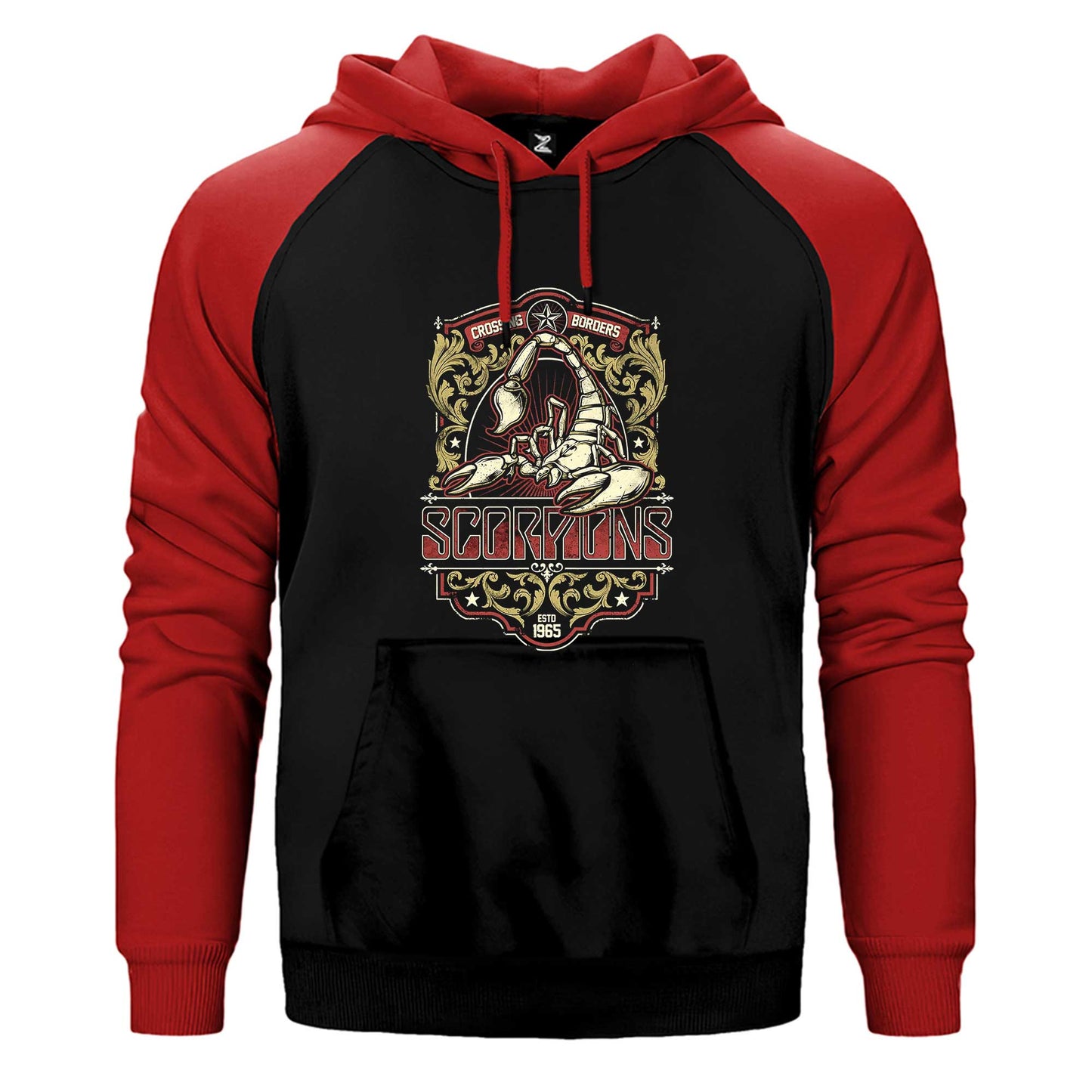 Scorpions Crossing Borders Çift Renk / Parçalı Reglan Kol Sweatshirt