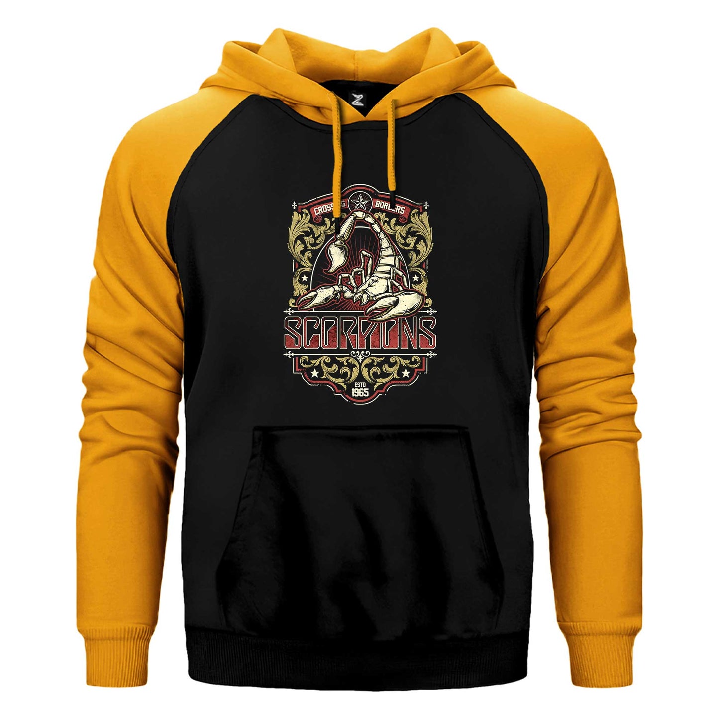 Scorpions Crossing Borders Çift Renk / Parçalı Reglan Kol Sweatshirt