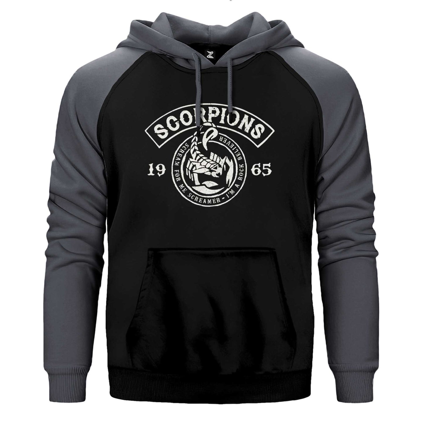 Scorpions Scream For Me Çift Renk / Parçalı Reglan Kol Sweatshirt