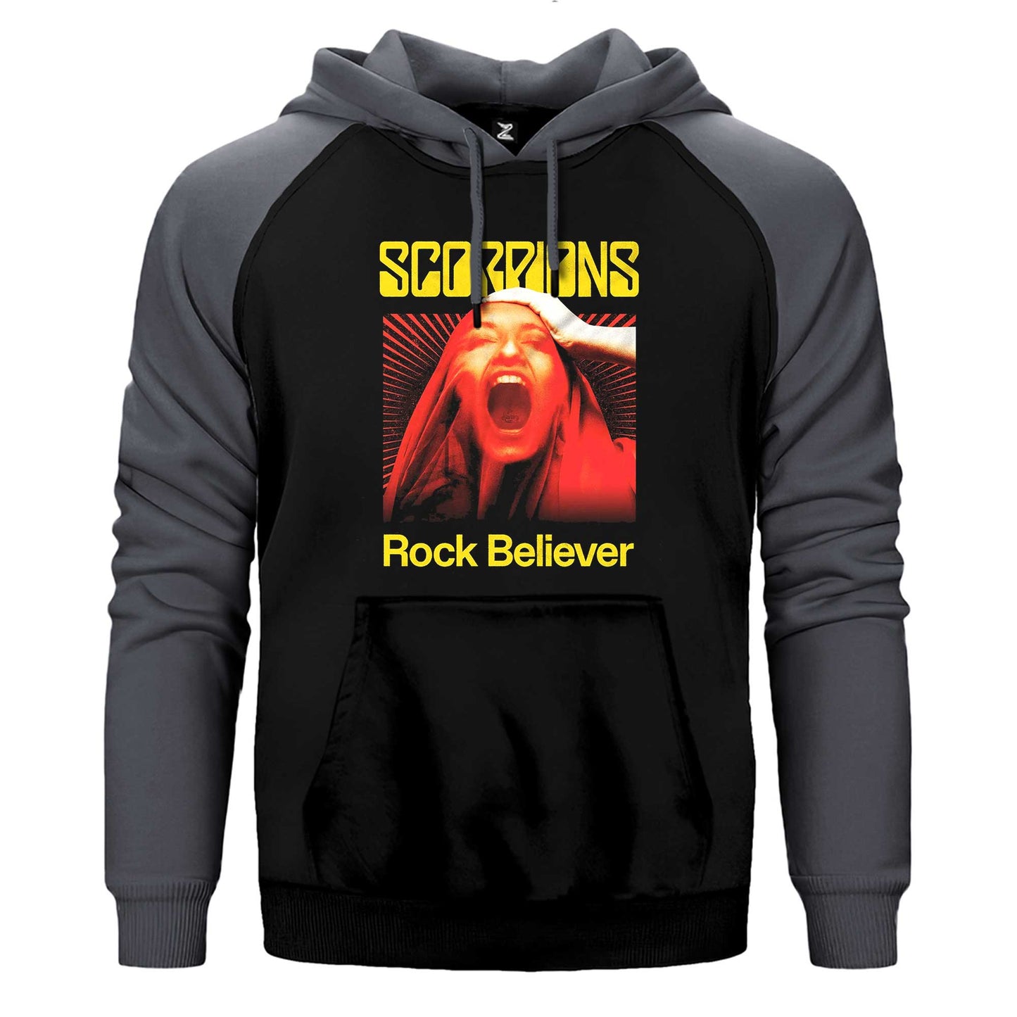 Scorpions Rock Believer Çift Renk / Parçalı Reglan Kol Sweatshirt