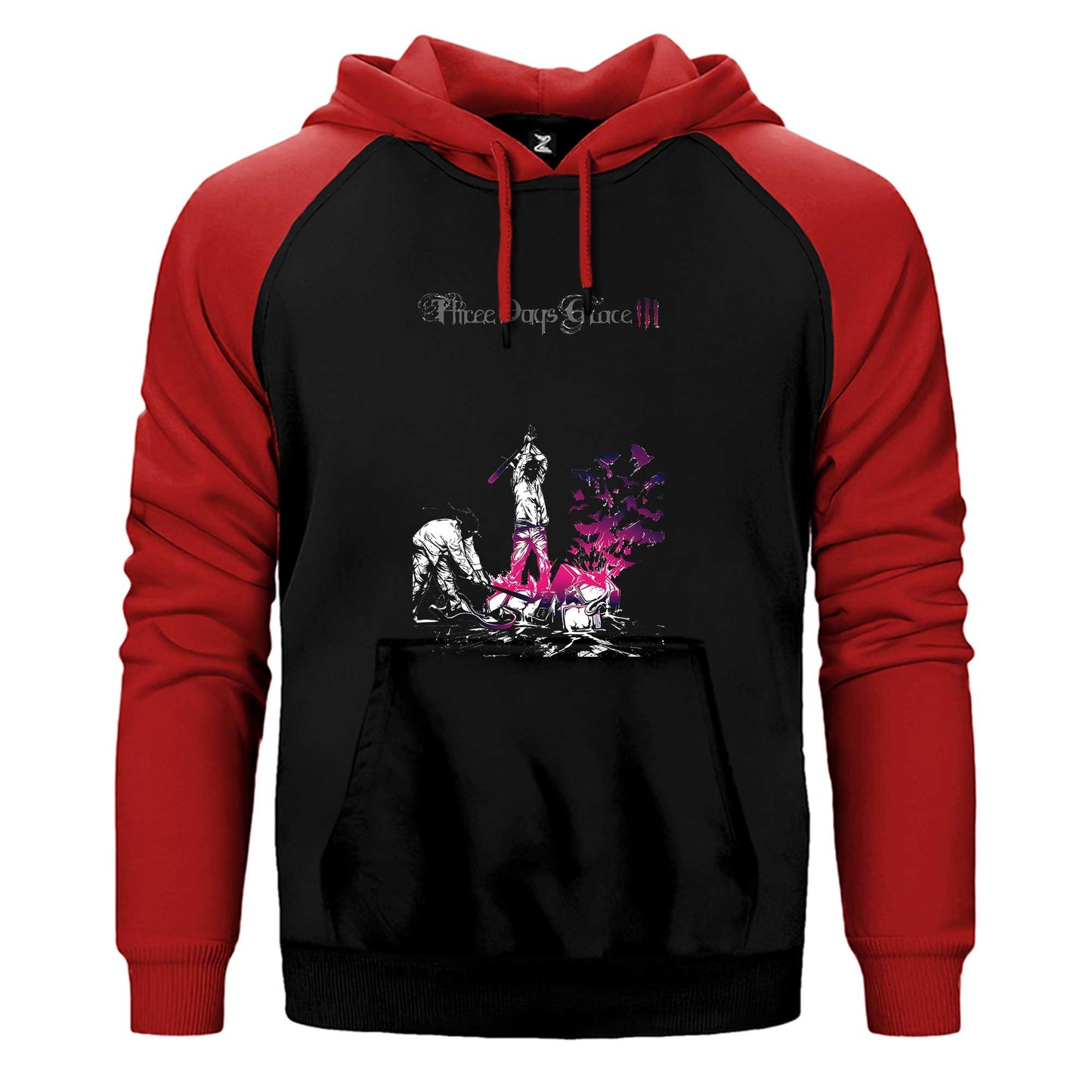 Three Days Grace Life Starts Now Çift Renk / Parçalı Reglan Kol Sweatshirt