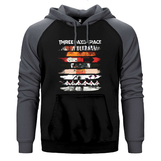 Three Days Grace Album Covers Çift Renk / Parçalı Reglan Kol Sweatshirt