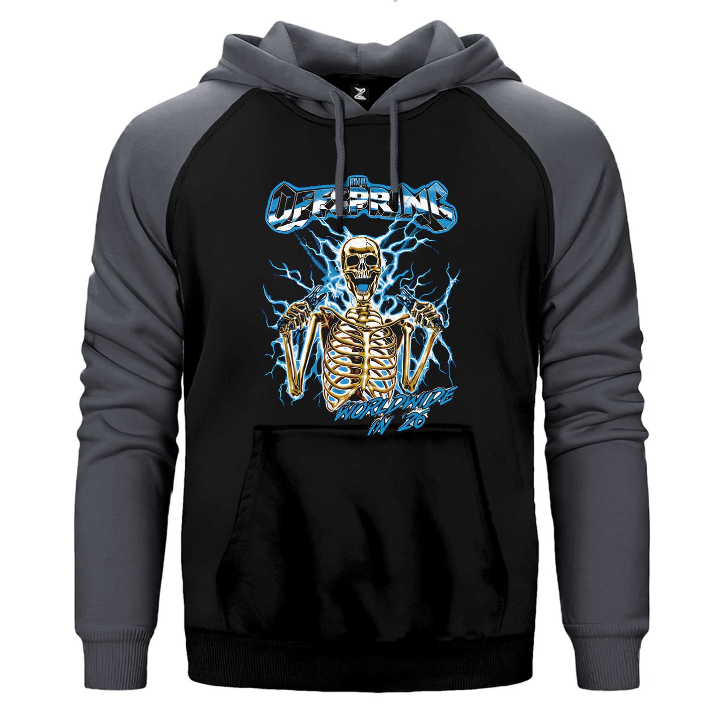 The Offspring Worldwide In '26 Skull Çift Renk / Parçalı Reglan Kol Sweatshirt