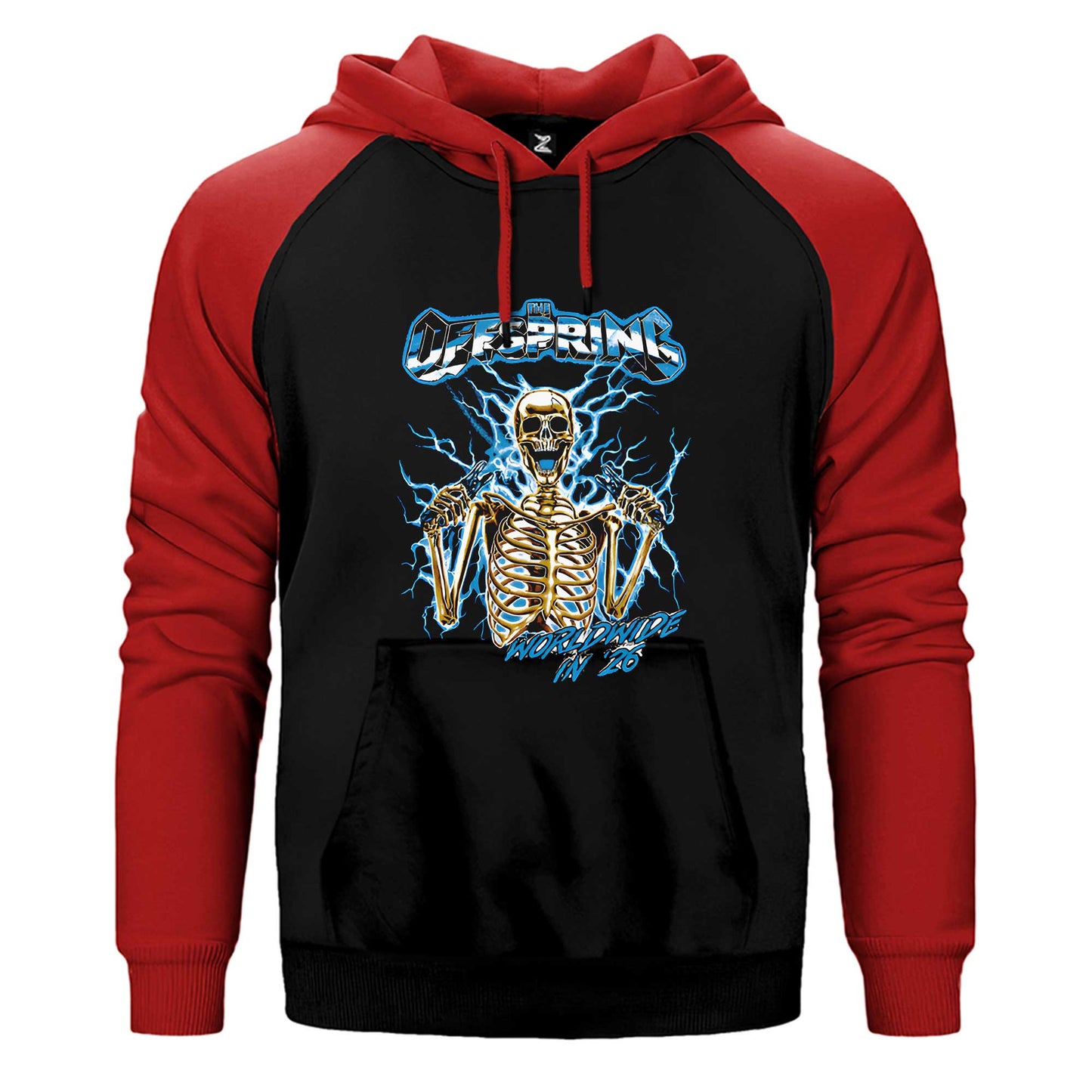 The Offspring Worldwide In '26 Skull Çift Renk / Parçalı Reglan Kol Sweatshirt