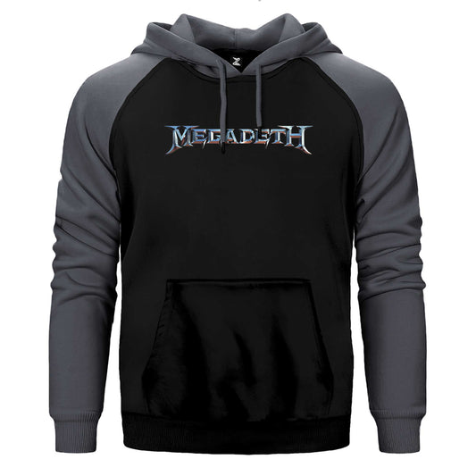 Megadeth Text Rainbow Çift Renk / Parçalı Reglan Kol Sweatshirt