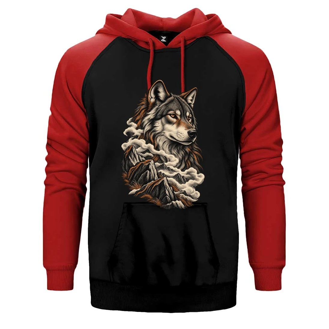 Sisli Zirve Bozkurt Çift Renk Reglan Kol Sweatshirt / Hoodie
