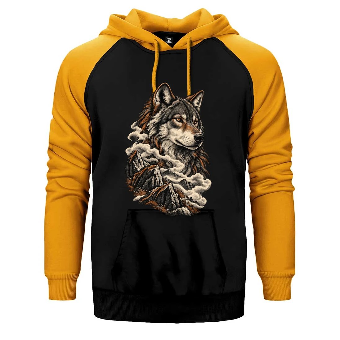Sisli Zirve Bozkurt Çift Renk Reglan Kol Sweatshirt / Hoodie