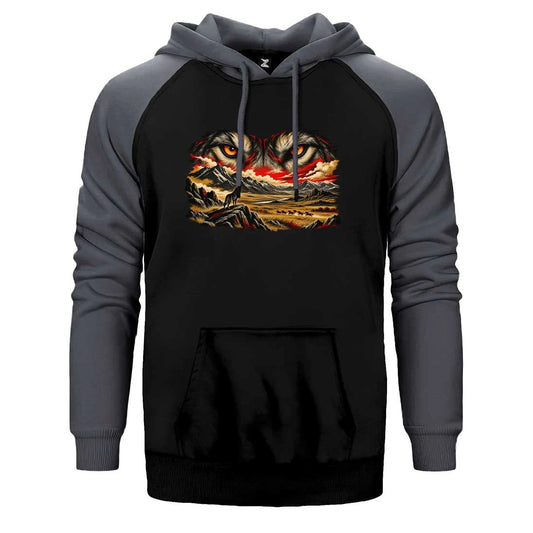 Bozkurt Bakışı Çift Renk Reglan Kol Sweatshirt / Hoodie
