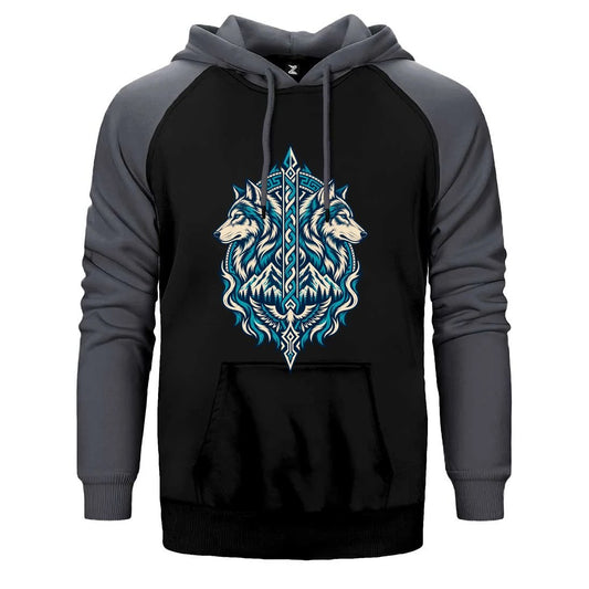 Gözcü Bozkurtlar Çift Renk Reglan Kol Sweatshirt / Hoodie