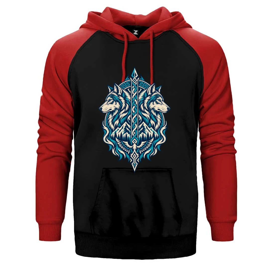 Gözcü Bozkurtlar Çift Renk Reglan Kol Sweatshirt / Hoodie
