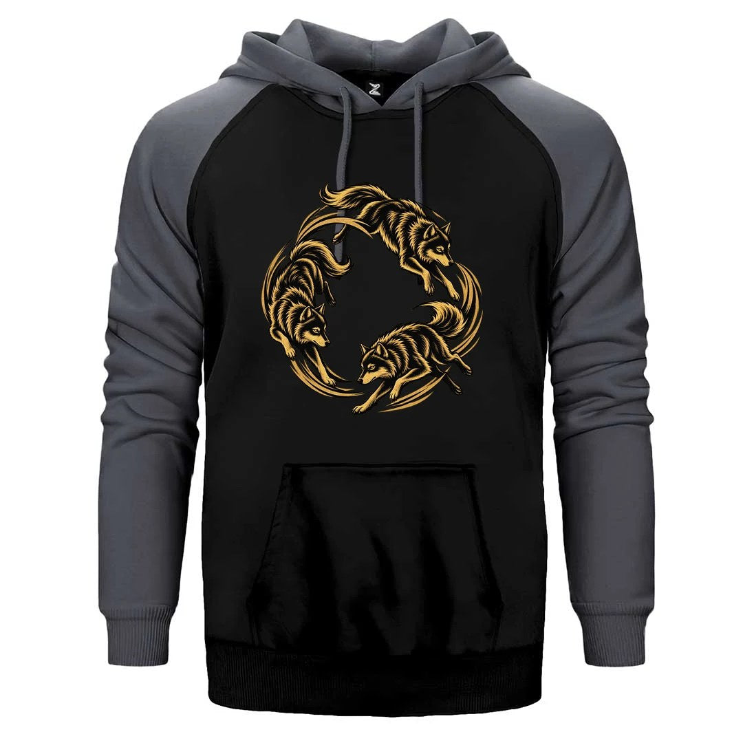 Bozkurt Sürüsü Çift Renk Reglan Kol Sweatshirt / Hoodie