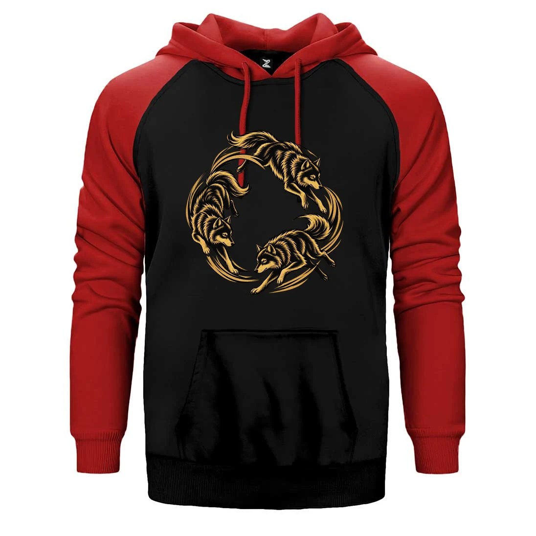 Bozkurt Sürüsü Çift Renk Reglan Kol Sweatshirt / Hoodie