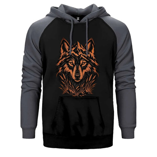 Bakır Dağ Bozkurdu Çift Renk Reglan Kol Sweatshirt / Hoodie