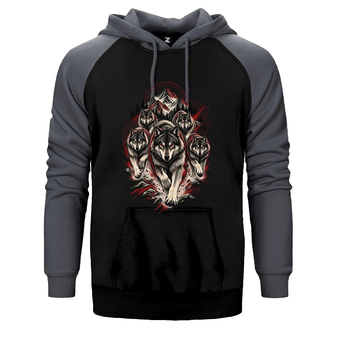Bozkurt Öncü Sürü Çift Renk Reglan Kol Sweatshirt / Hoodie