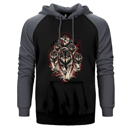 Bozkurt Öncü Sürü Çift Renk Reglan Kol Sweatshirt / Hoodie