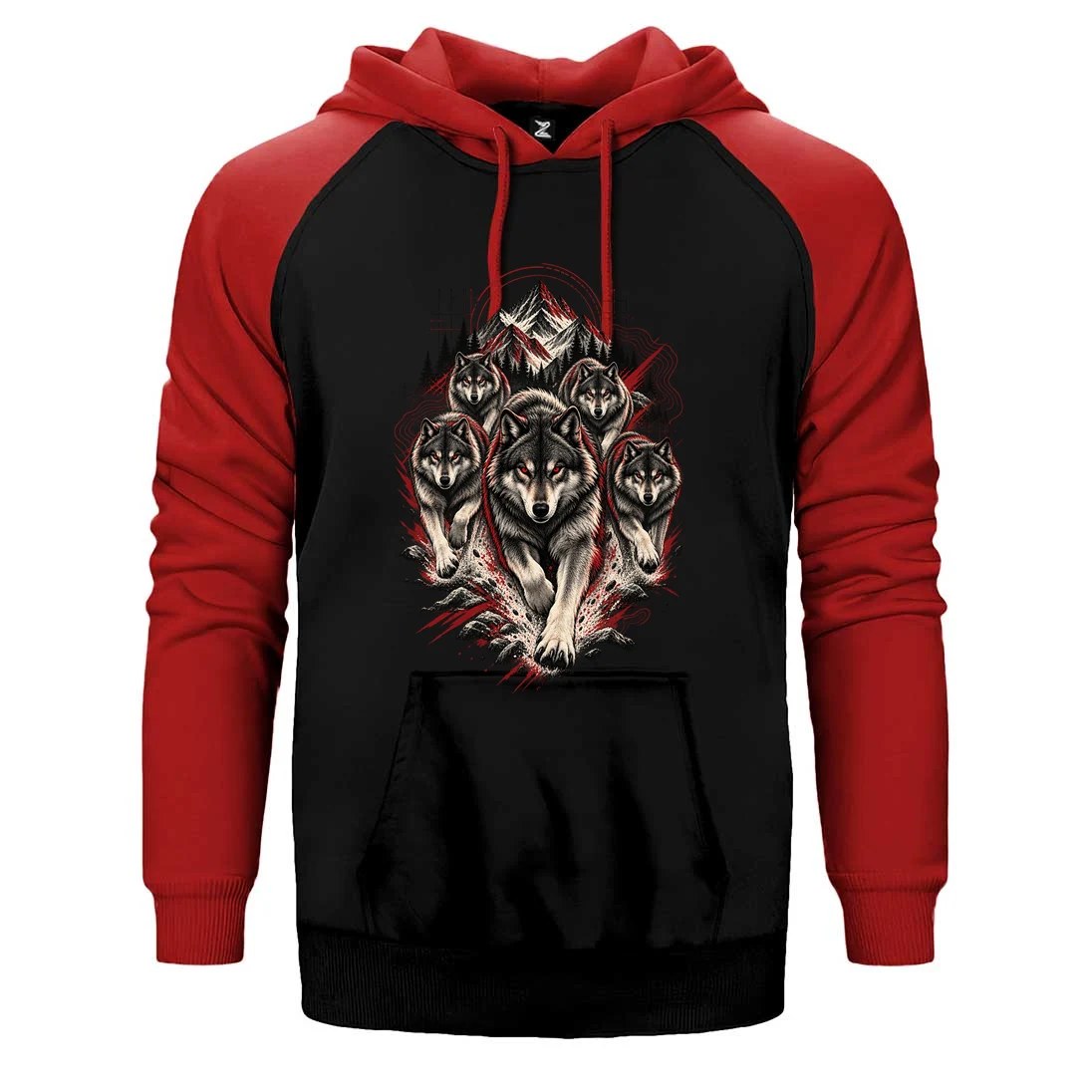 Bozkurt Öncü Sürü Çift Renk Reglan Kol Sweatshirt / Hoodie