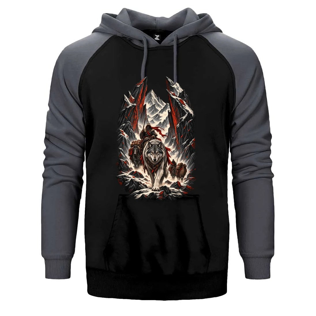 Demir Dağ Rehberi Çift Renk Reglan Kol Sweatshirt / Hoodie