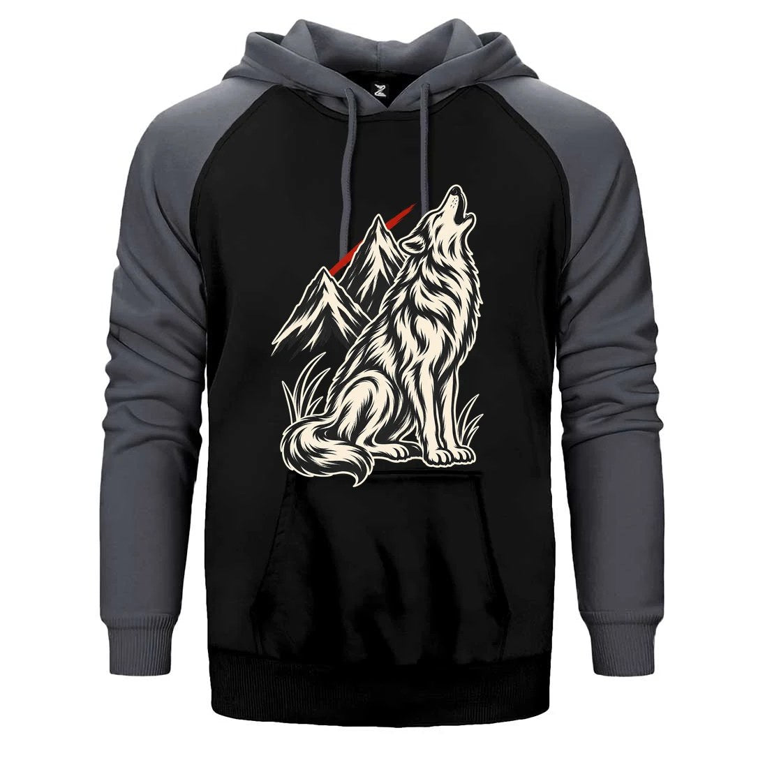 Zirveye Uluyan Bozkurt Çift Renk Reglan Kol Sweatshirt / Hoodie
