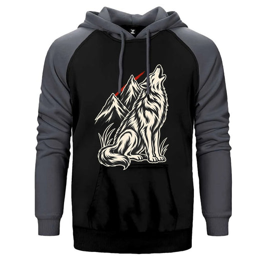 Zirveye Uluyan Bozkurt Çift Renk Reglan Kol Sweatshirt / Hoodie