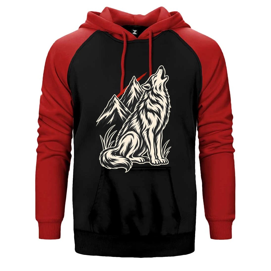 Zirveye Uluyan Bozkurt Çift Renk Reglan Kol Sweatshirt / Hoodie