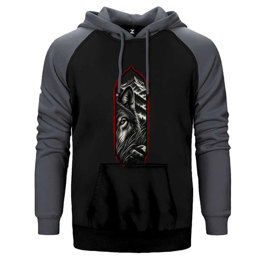 Bozkurt Gizemli Bakış Çift Renk Reglan Kol Sweatshirt / Hoodie